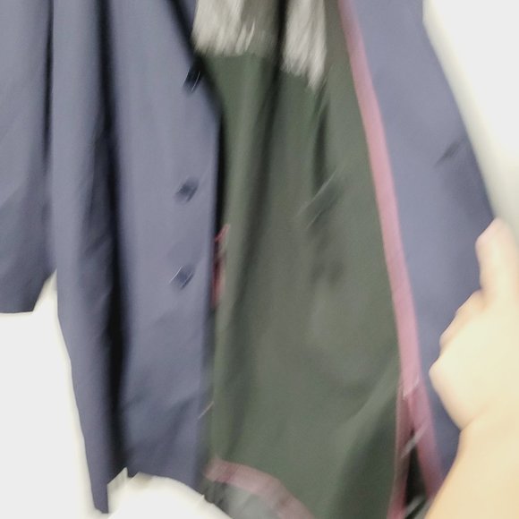 Weatherman Vintage Navy Blue Cotton Blend Full Length Trench Coat Jacket Lined - Picture 12 of 14